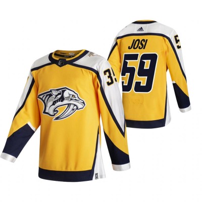 Nashville Nashville Predators #59 Roman Josi Yellow Men's Adidas 2020-21 Reverse Retro Alternate NHL Jersey